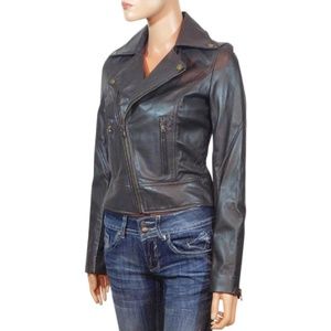 NEW Isabella Lucca Brown Leather Moto Jacket  Final Price